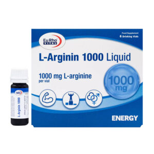 ویال خوراکی ال آرژنین 1000 لیکوئید یوروویتال با طعم پرتقال بسته 6 عددی